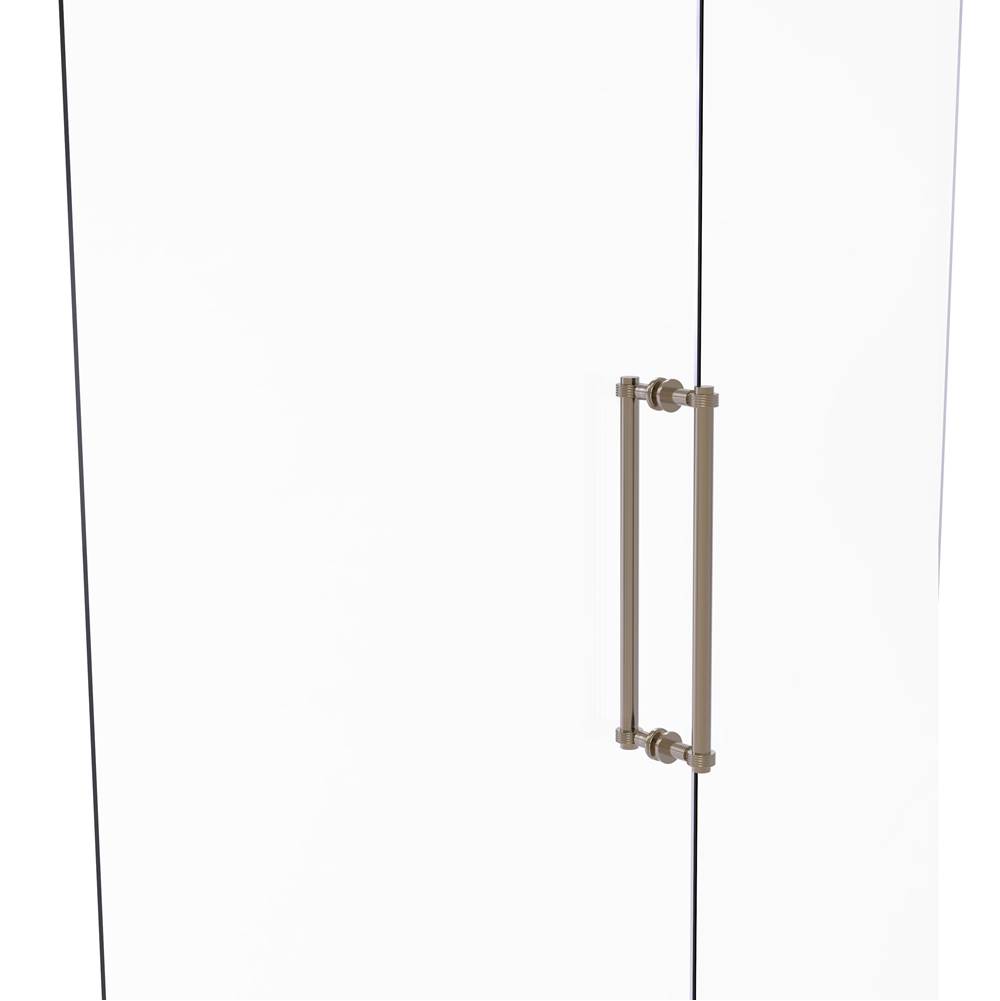Allied Brass Contemporary 18 Inch Back to Back Shower Door Pull with Grooved Accent