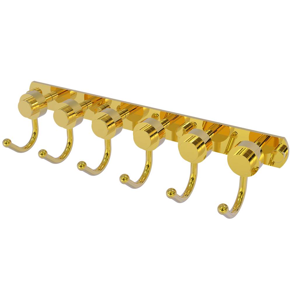 Allied Brass Mercury Collection 6 Position Tie and Belt Rack with Smooth Accent