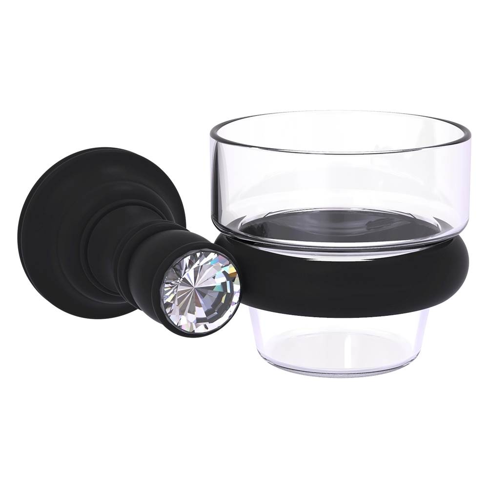 Allied Brass Carolina Crystal Collection Wall Mounted Votive Candle Holder - Matte Black