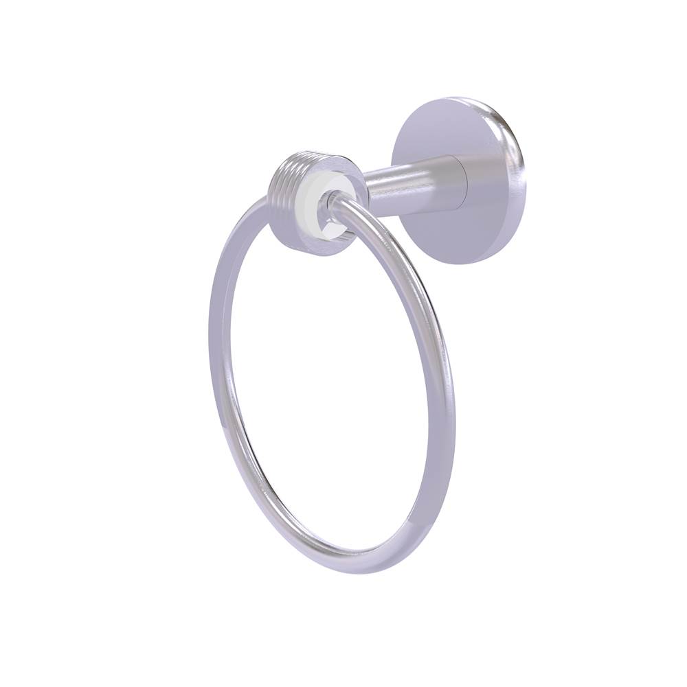 Allied Brass Clearview Collection Towel Ring with Groovy Accents