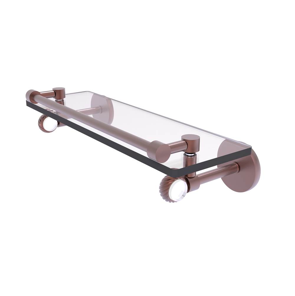Allied Brass Clearview Collection 16 Inch Gallery Rail Glass Shelf with Twisted Accents