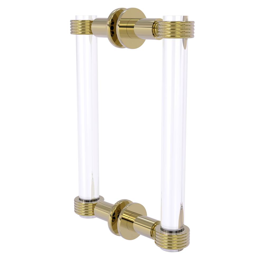 Allied Brass Clearview Collection 8 Inch Back to Back Shower Door Pull with Groovy Accents