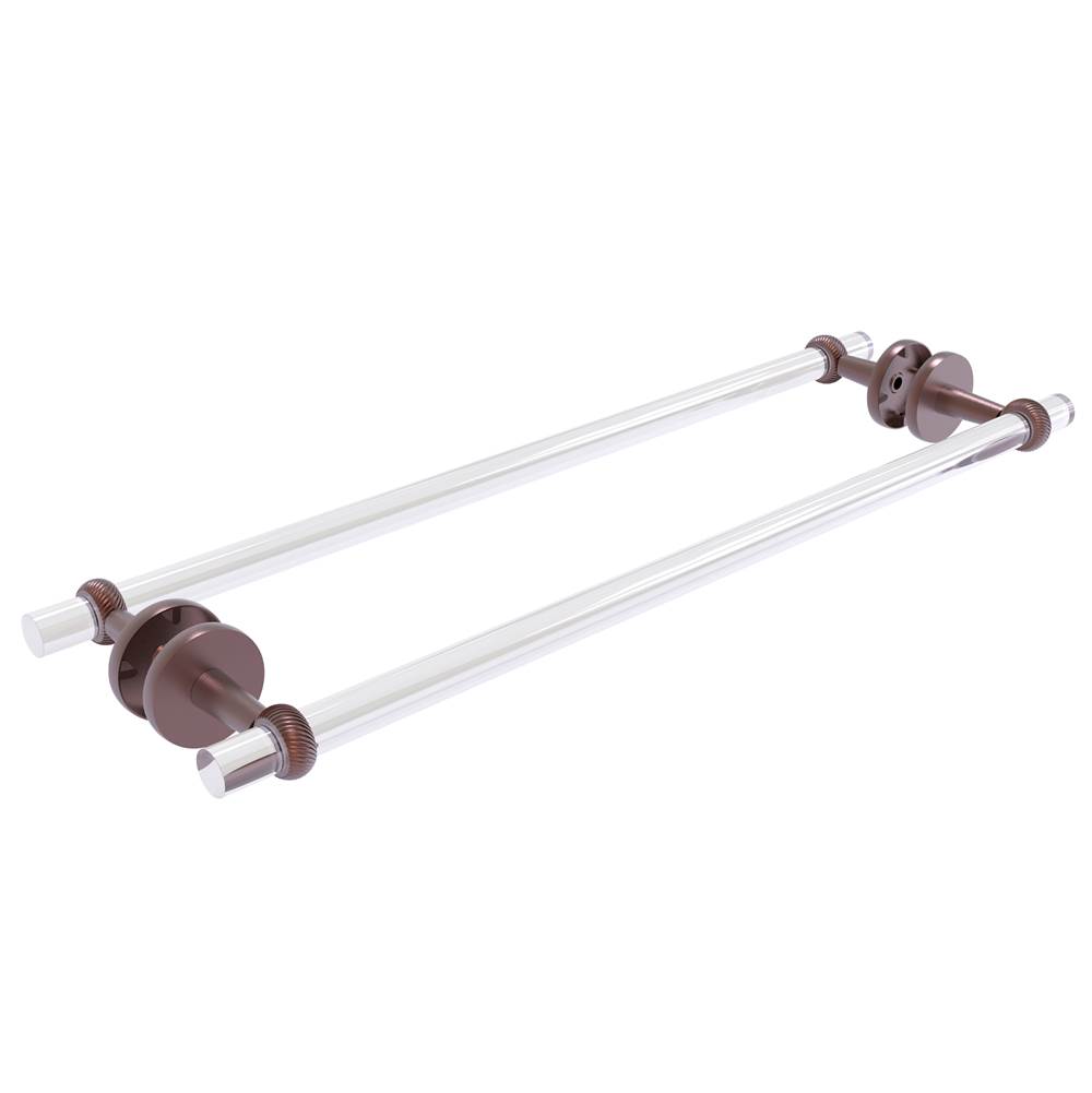 Allied Brass Clearview Collection 24 Inch Back to Back Shower Door Towel Bar with Twisted Accents