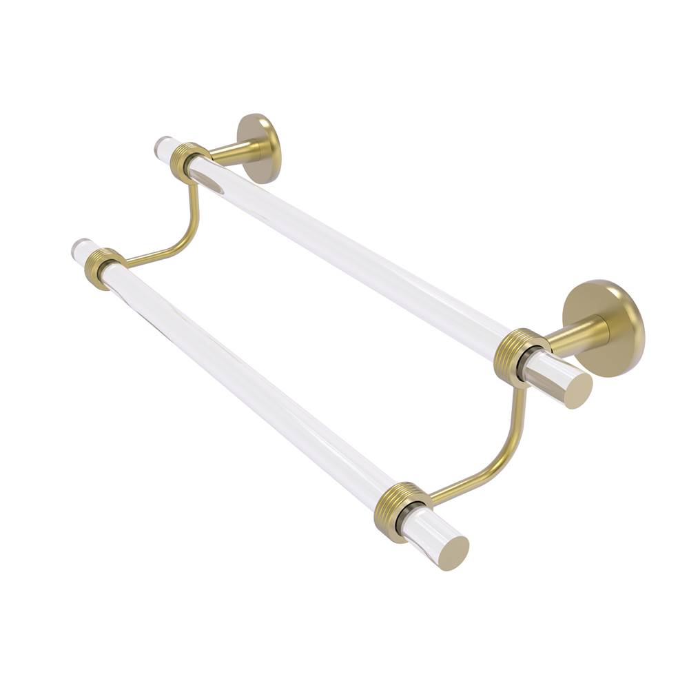 Allied Brass Clearview Collection 30 Inch Double Towel Bar with Groovy Accents