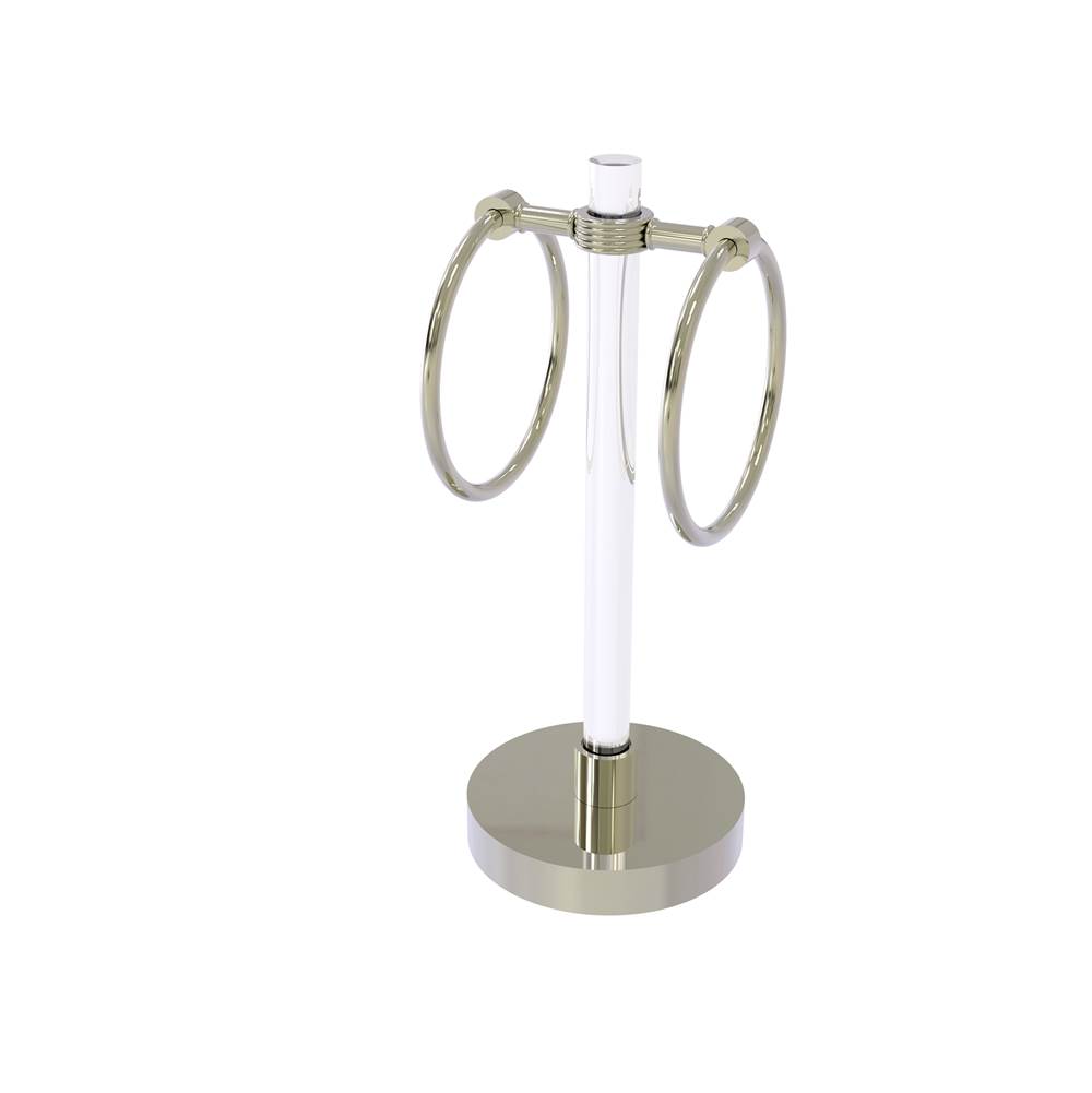 Allied Brass Clearview Collection Vanity Top Guest Towel Ring with Groovy Accents