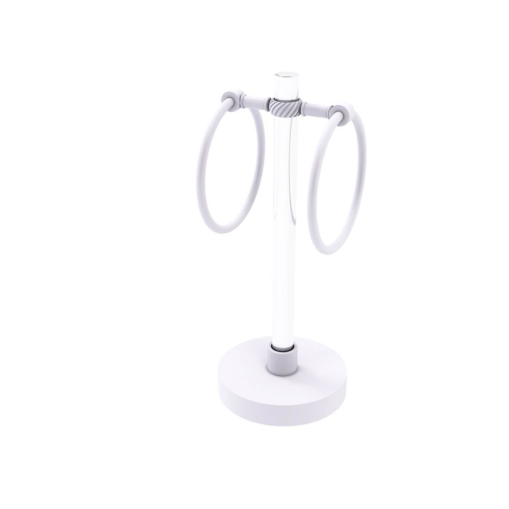 Allied Brass Clearview Collection Vanity Top Guest Towel Ring with Twisted Accents