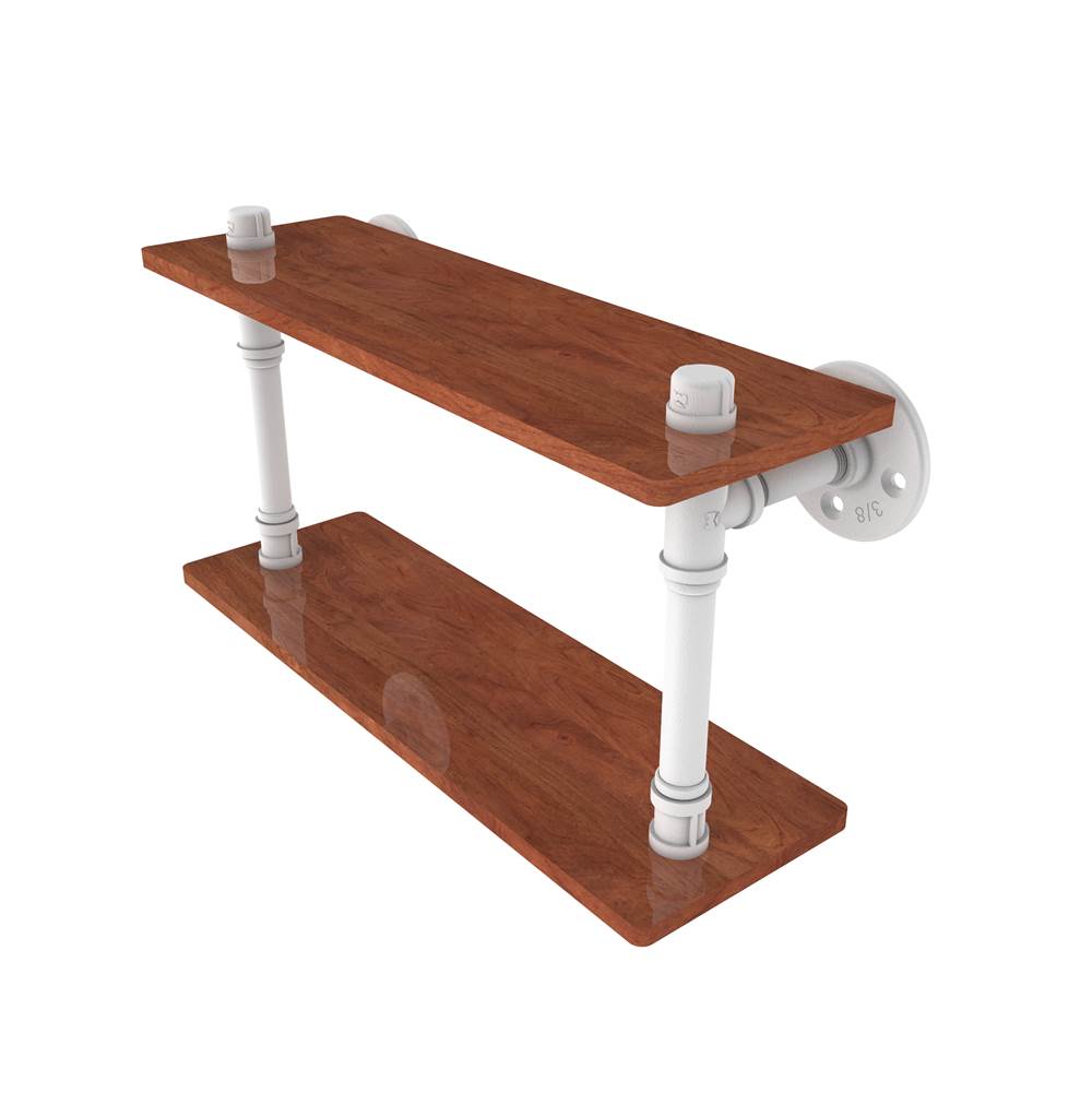 Allied Brass Pipeline Collection 16 Inch Ironwood Double Shelf
