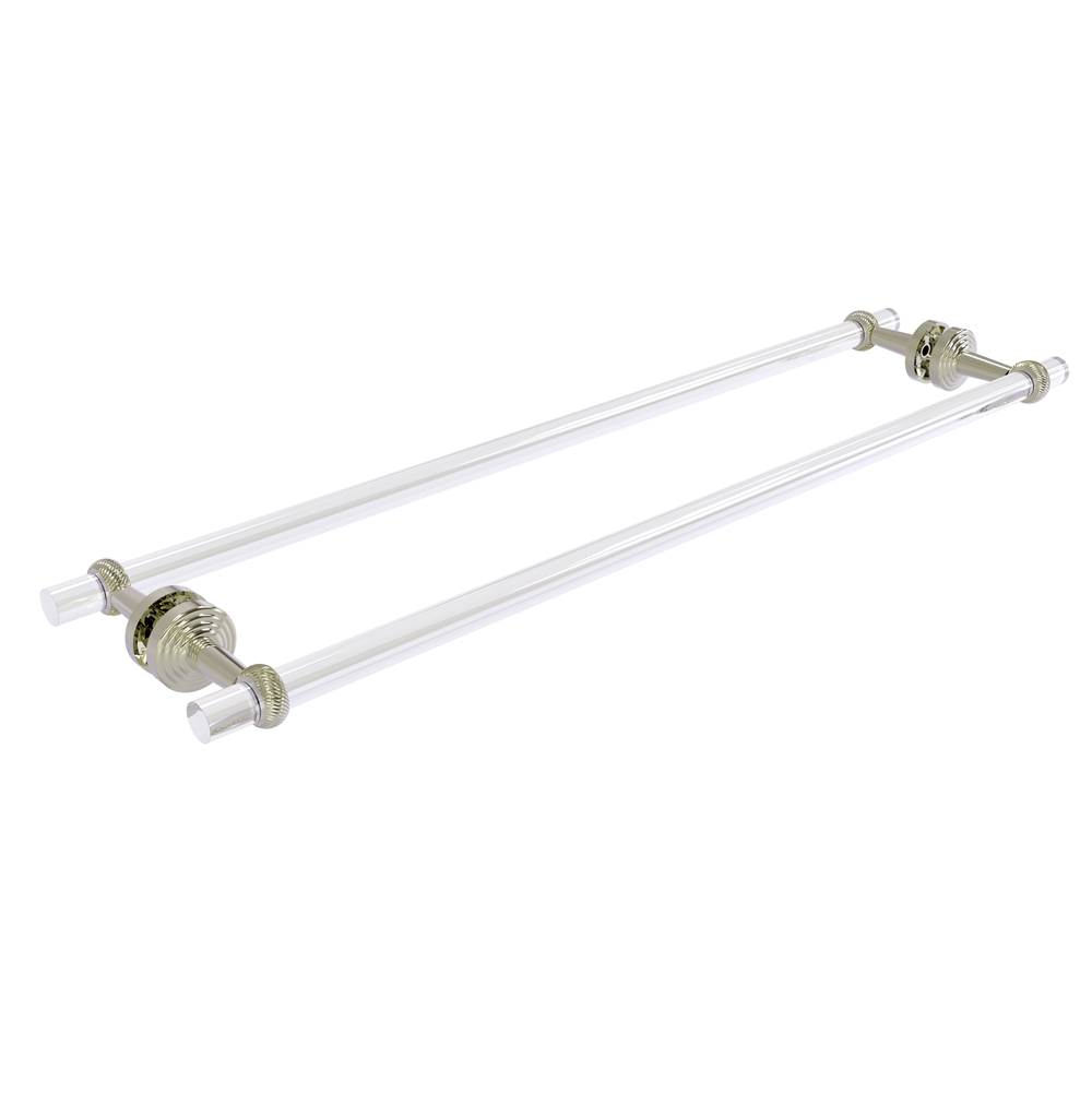 Allied Brass Pacific Beach Collection 30 Inch Back to Back Shower Door Towel Bar with Twisted Accents