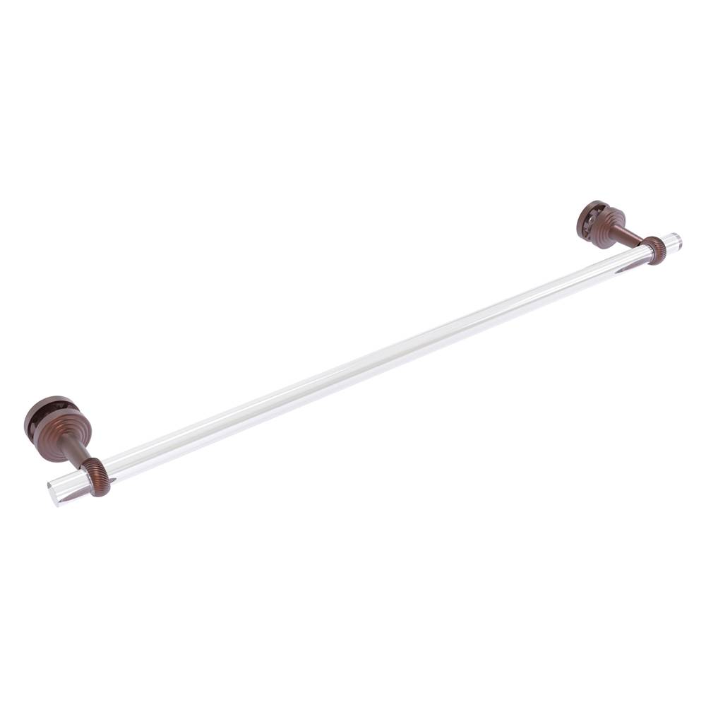 Allied Brass Pacific Beach Collection 30 Inch Shower Door Towel Bar with Twisted Accents - Antique Copper