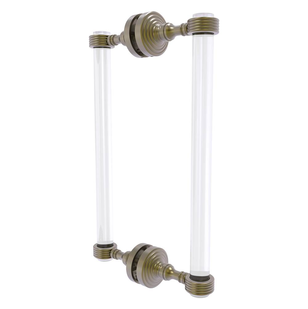 Allied Brass Pacific Grove Collection 12 Inch Back to Back Shower Door Pull with Grooved Accents - Antique Brass