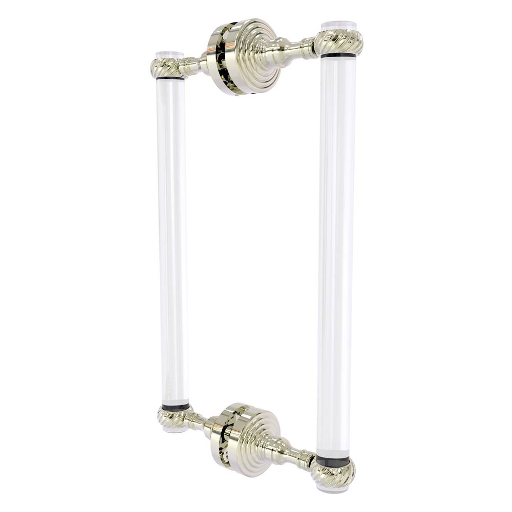 Allied Brass Pacific Grove Collection 12 Inch Back to Back Shower Door Pull with Twisted Accents - Polished Nickel