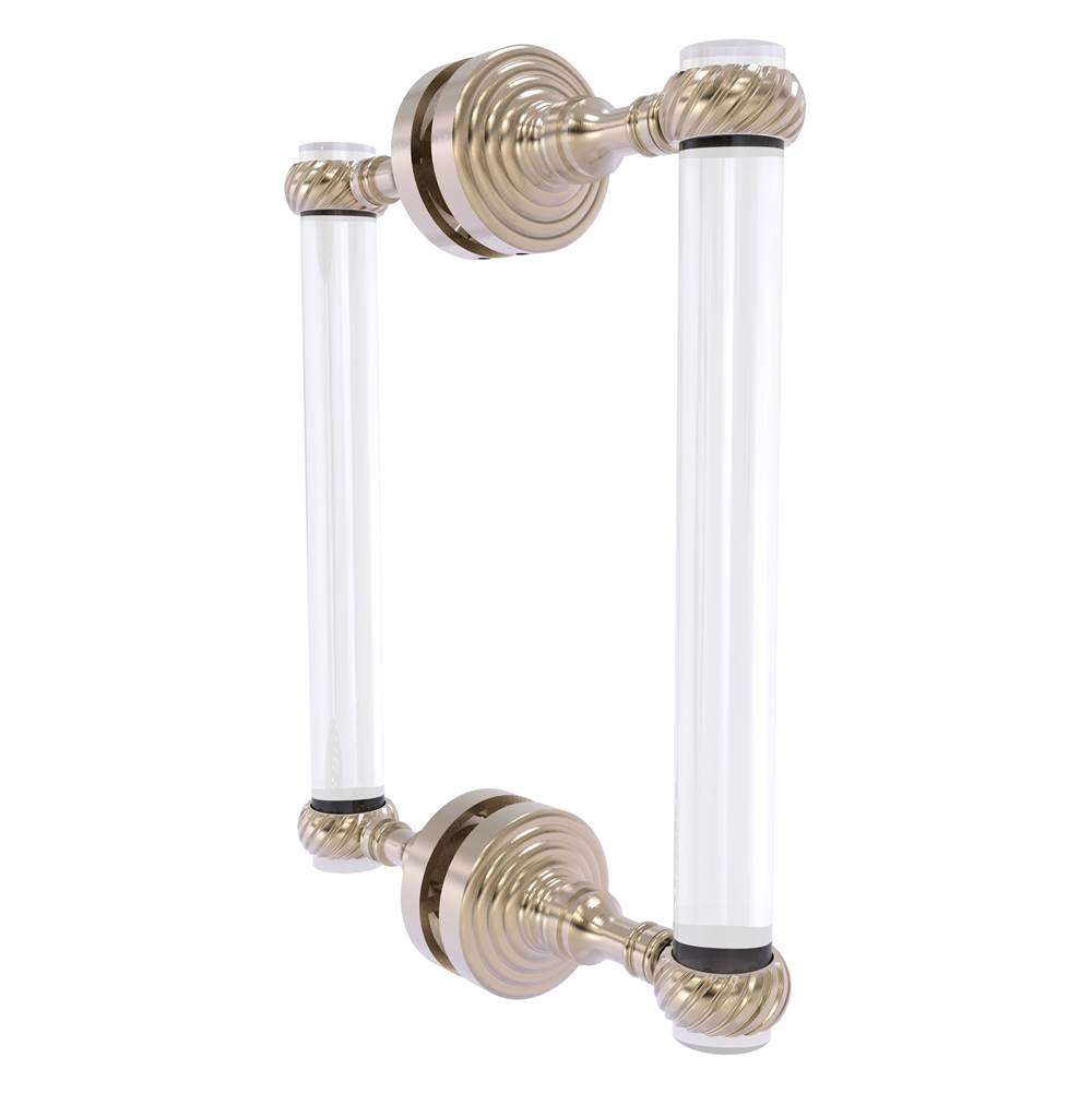 Allied Brass Pacific Grove Collection 8 Inch Back to Back Shower Door Pull with Twisted Accents - Antique Pewter