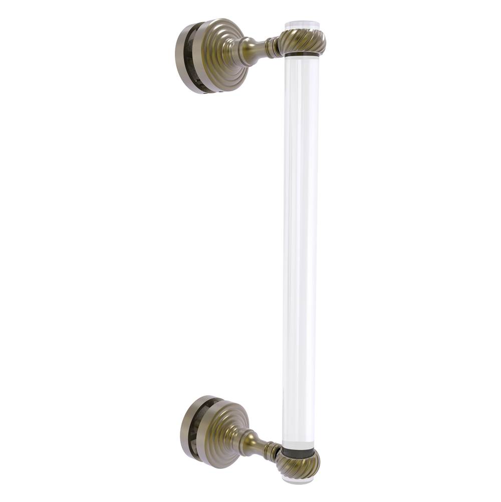 Allied Brass Pacific Grove Collection 12 Inch Single Side Shower Door Pull with Twisted Accents - Antique Brass
