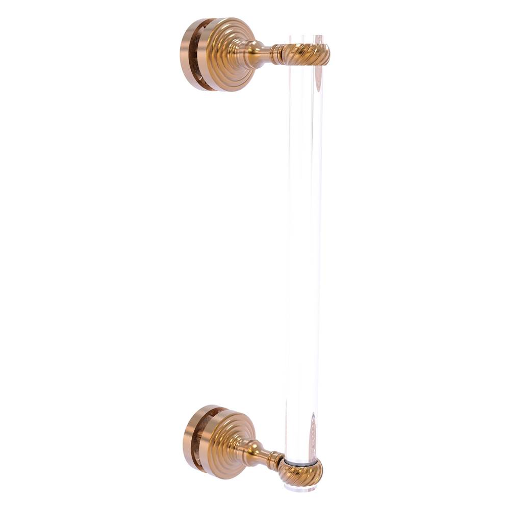 Allied Brass Pacific Grove Collection 12 Inch Single Side Shower Door Pull with Twisted Accents - Brushed Bronze
