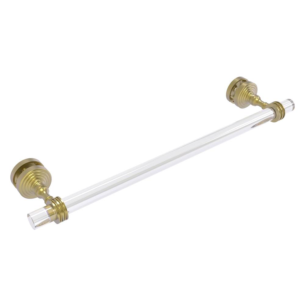 Allied Brass Pacific Grove Collection 18 Inch Shower Door Towel Bar with Dotted Accents - Satin Brass