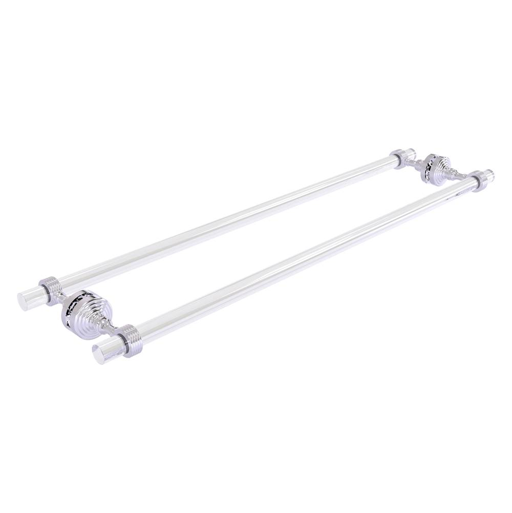 Allied Brass Pacific Grove Collection 30 Inch Back to Back Shower Door Towel Bar with Grooved Accents - Polished Chrome