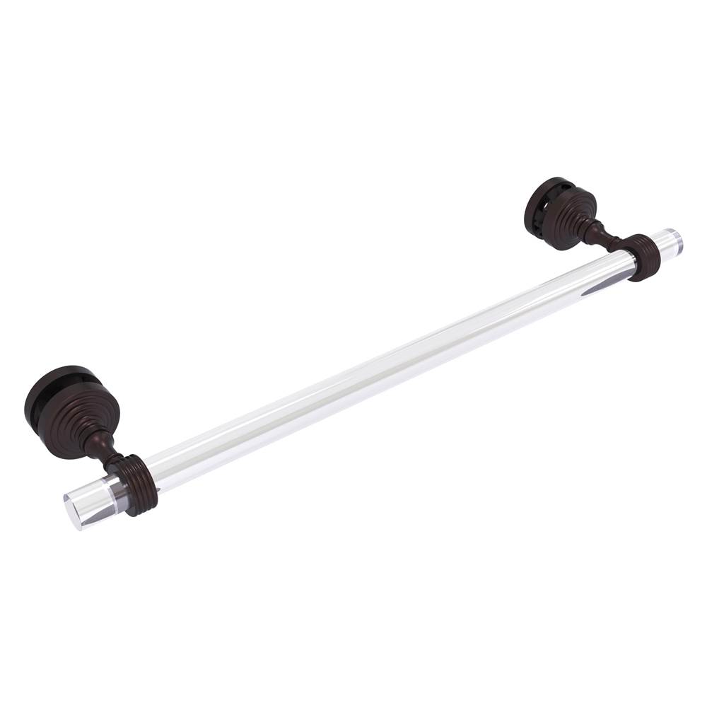 Allied Brass Pacific Grove Collection 18 Inch Shower Door Towel Bar with Grooved Accents - Antique Bronze