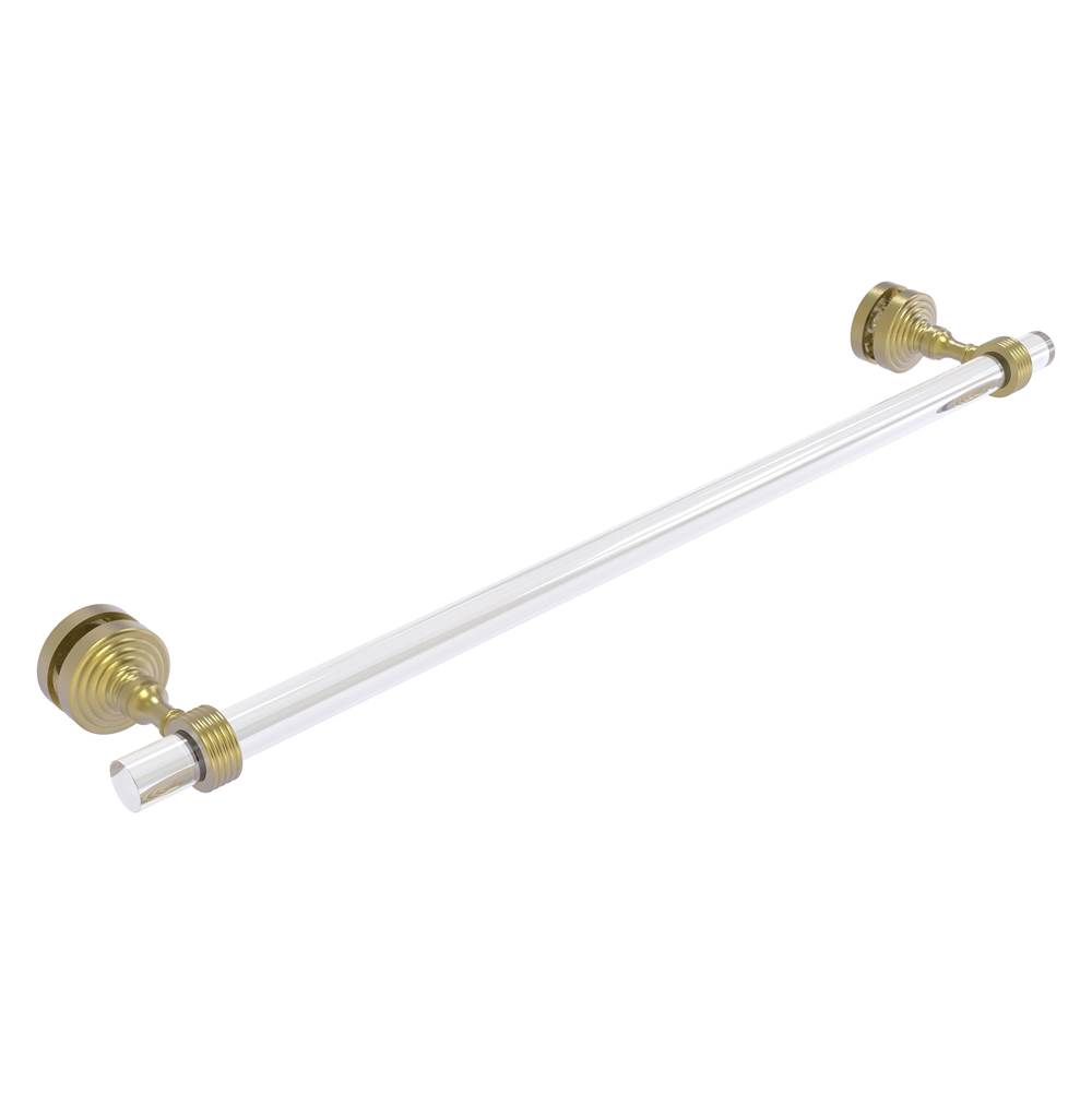 Allied Brass Pacific Grove Collection 24 Inch Shower Door Towel Bar with Grooved Accents - Satin Brass
