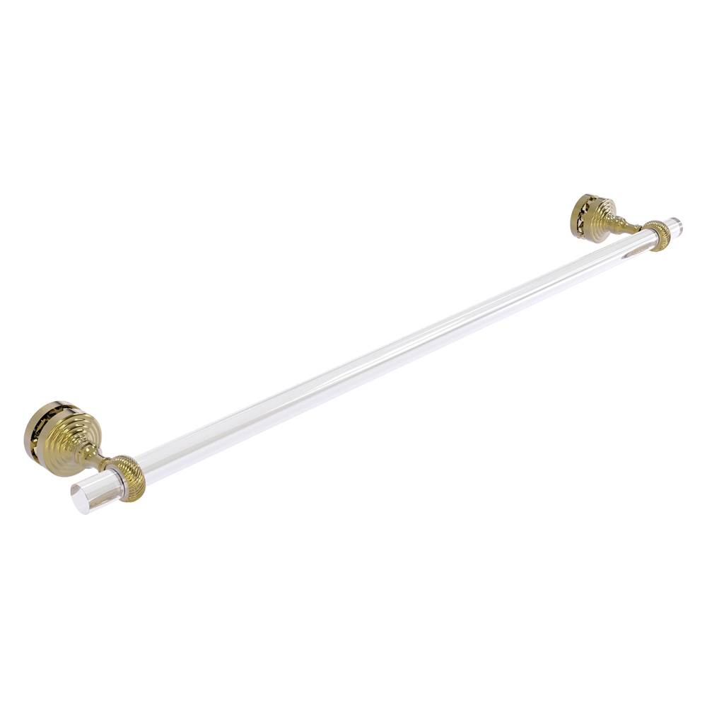 Allied Brass Pacific Grove Collection 30 Inch Shower Door Towel Bar with Twisted Accents - Unlacquered Brass