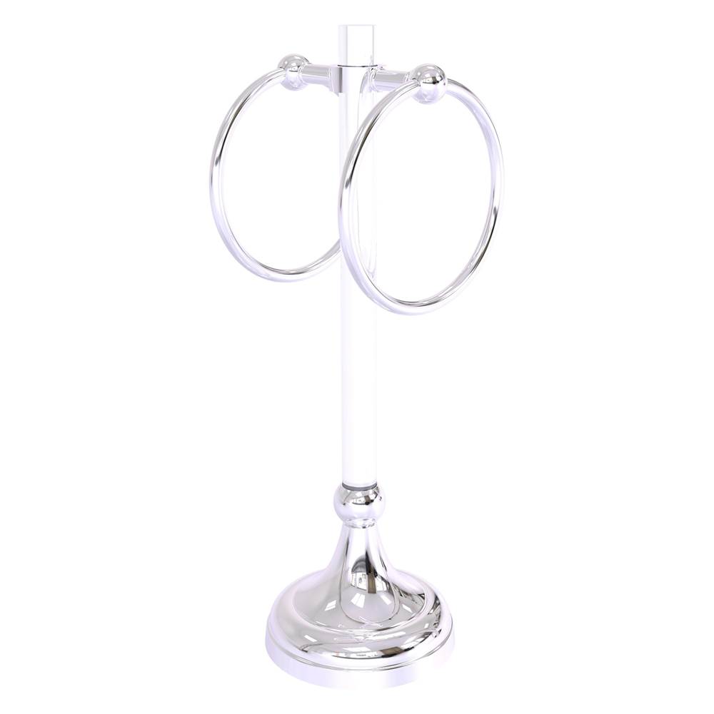 Allied Brass Pacific Grove Collection 2 Ring Vanity Top Guest Towel Ring - Polished Chrome