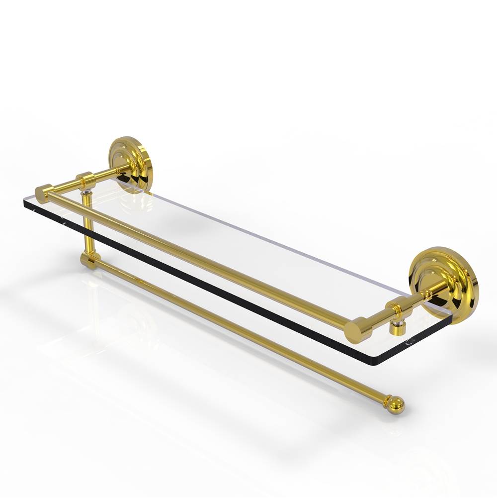 Allied Brass Prestige Que New Collection Paper Towel Holder with 22 Inch Gallery Glass Shelf