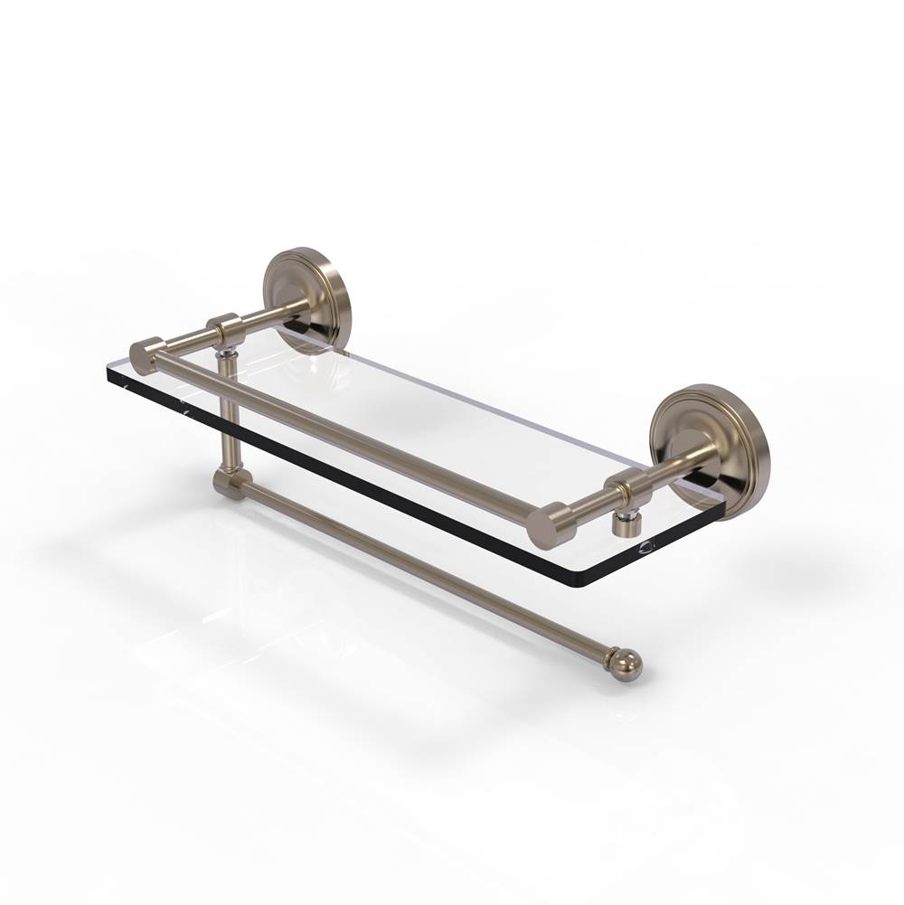 Allied Brass Prestige Regal Collection Paper Towel Holder with 16 Inch Gallery Glass Shelf