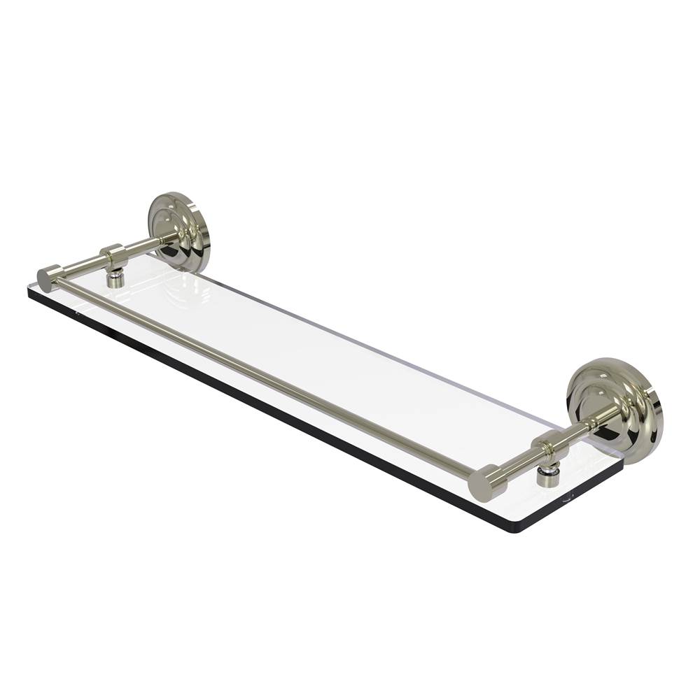 Allied Brass Que New 22 Inch Tempered Glass Shelf with Gallery Rail