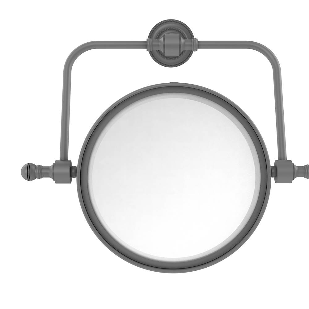 Allied Brass Retro Dot Collection Wall Mounted Swivel Make-Up Mirror 8 Inch Diameter with 3X Magnification