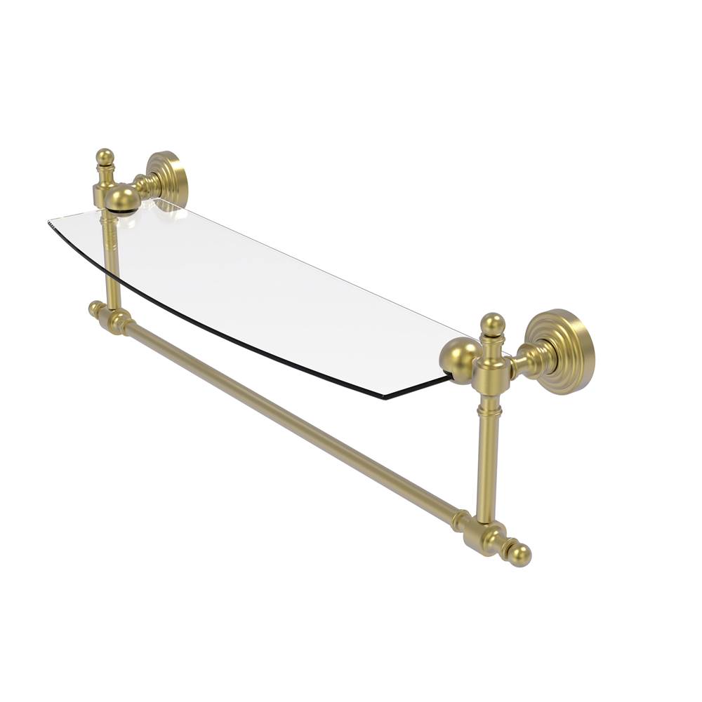 Allied Brass Retro Wave Collection 18 Inch Glass Vanity Shelf with Integrated Towel Bar