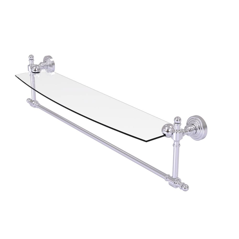 Allied Brass Retro Wave Collection 24 Inch Glass Vanity Shelf with Integrated Towel Bar