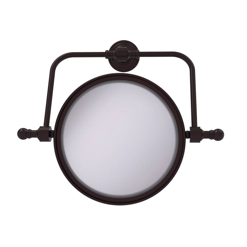 Allied Brass Retro Wave Collection Wall Mounted Swivel Make-Up Mirror 8 Inch Diameter with 4X Magnification