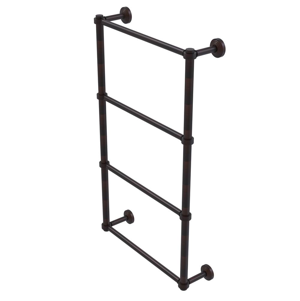 Allied Brass Waverly Place Collection 4 Tier 24 Inch Ladder Towel Bar with Groovy Detail