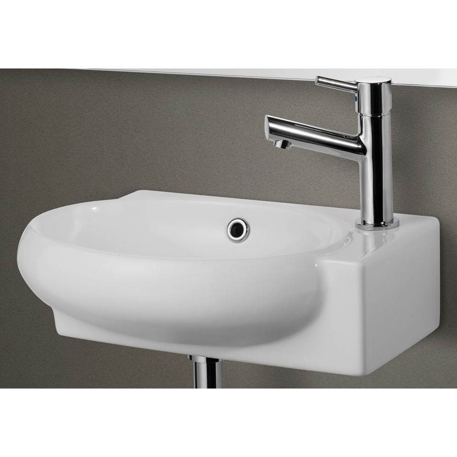 Alfi Trade Small White Wall Mounted Ceramic Bathroom Sink Basin