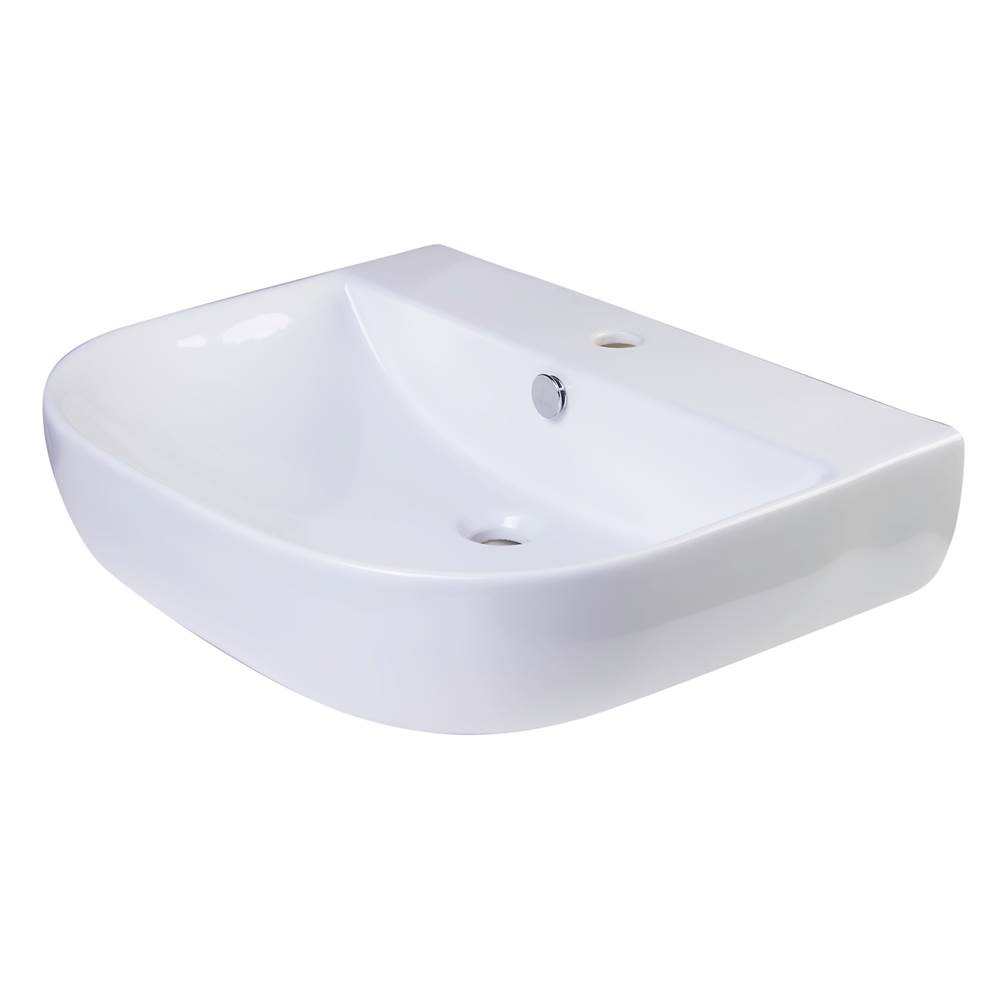 Alfi Trade 24'' White D-Bowl Porcelain Wall Mounted Bath Sink