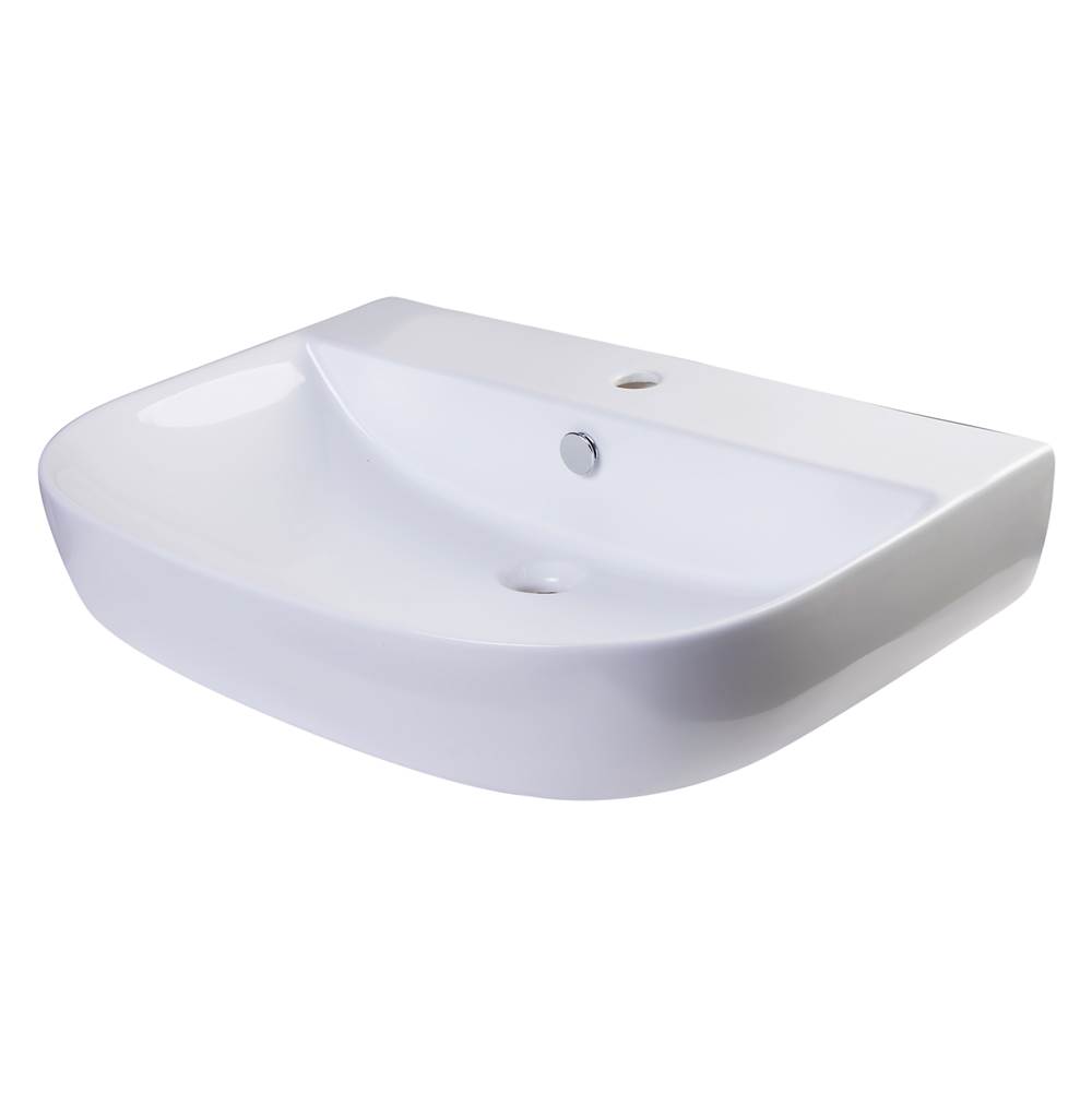 Alfi Trade 28'' White D-Bowl Porcelain Wall Mounted Bath Sink