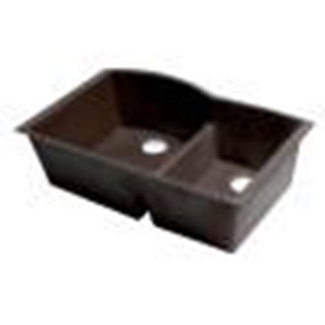 Alfi Trade Chocolate 33'' Double Bowl Undermount Granite Composite Kitchen Sink