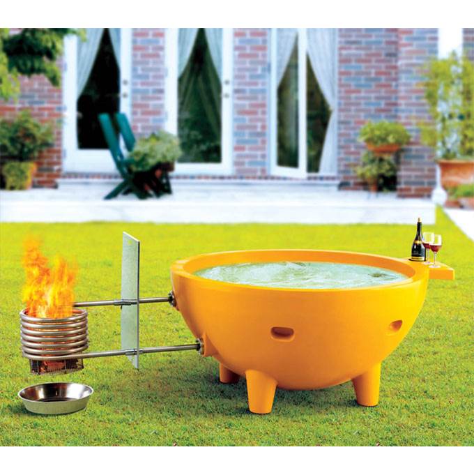Alfi Trade Green FireHotTub The Round Fire Burning Portable Outdoor Hot Bath Tub