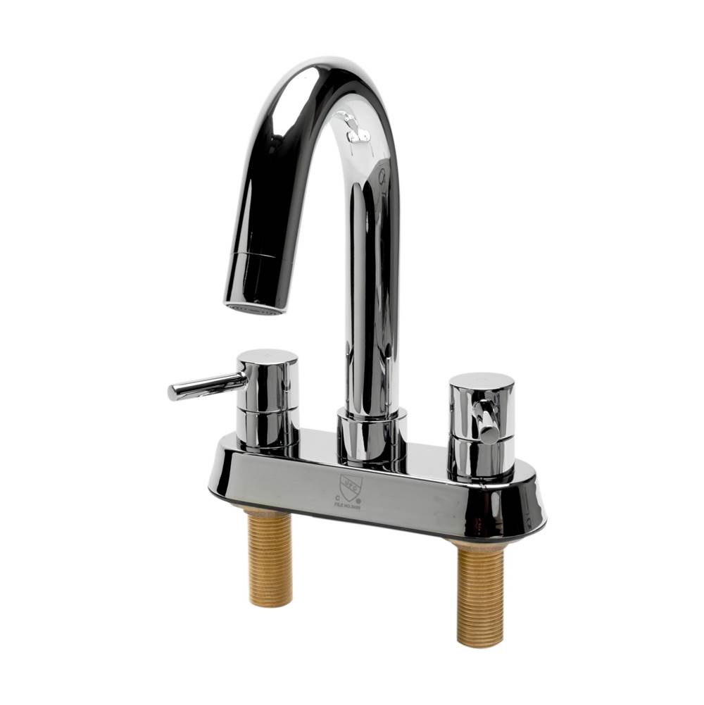 Alfi Trade Polished Chrome Two-Handle 4'' Centerset Bathroom Faucet