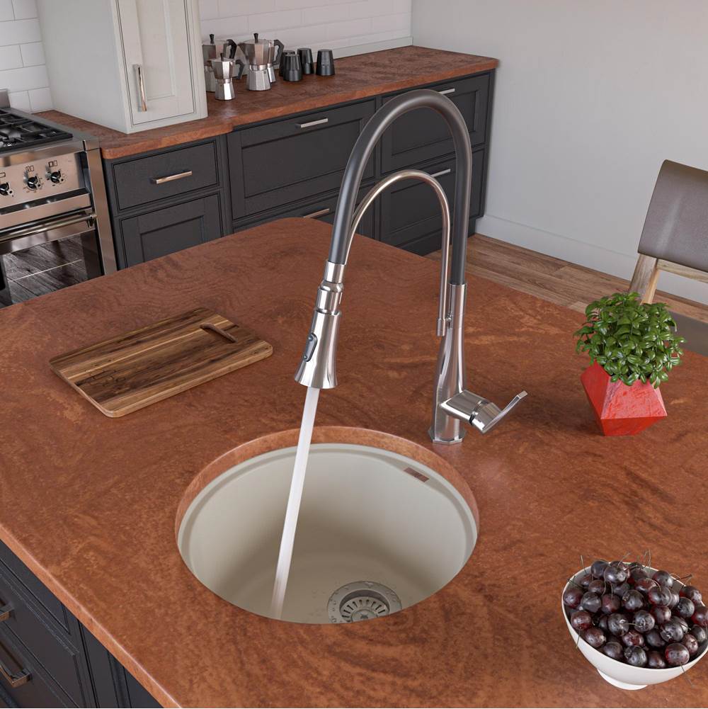 Alfi Trade Biscuit 17'' Undermount Round Granite Composite Kitchen Prep Sink