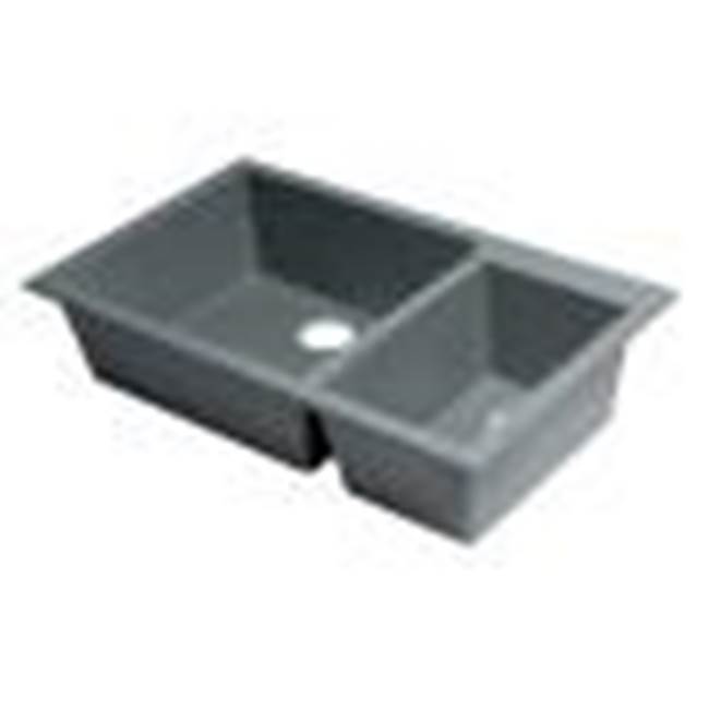 Alfi Trade Titanium 34'' Double Bowl Undermount Granite Composite Kitchen Sink