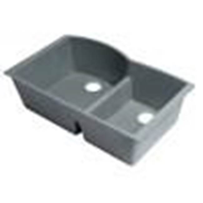 Alfi Trade Titanium 33'' Double Bowl Undermount Granite Composite Kitchen Sink