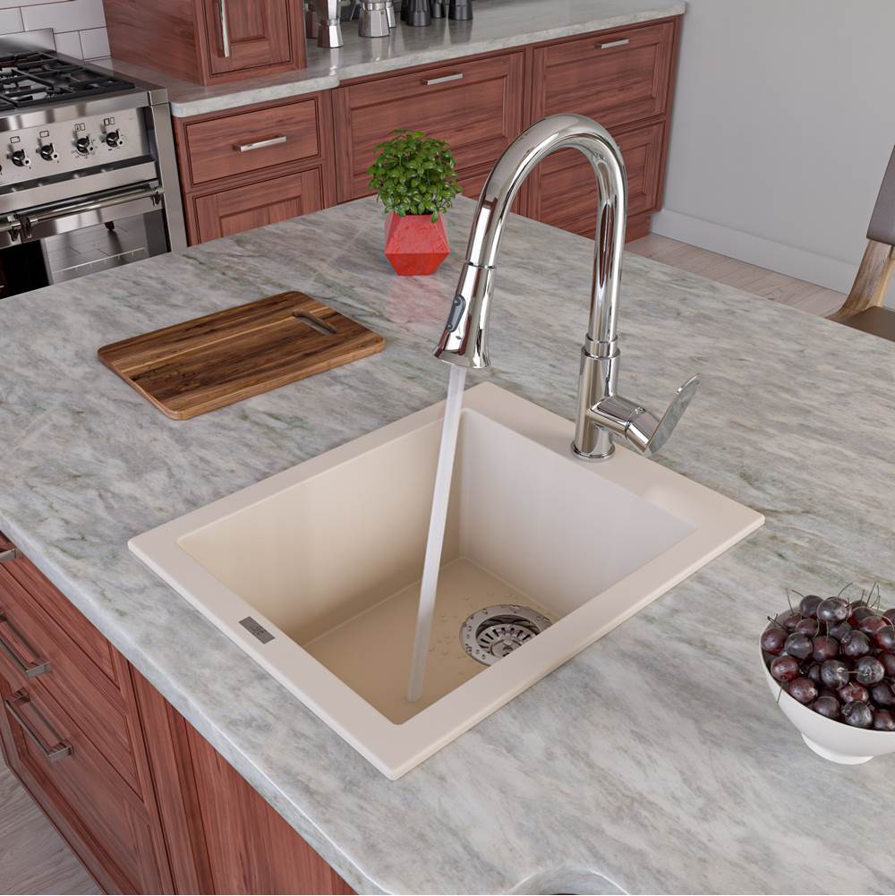 Alfi Trade Biscuit 17'' Drop-In Rectangular Granite Composite Kitchen Prep Sink