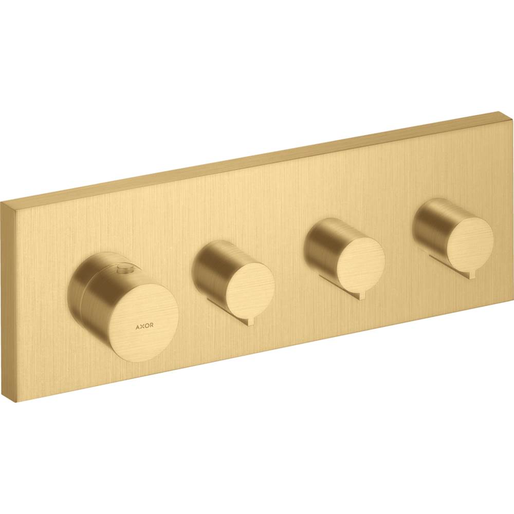 Axor ShowerSolutions Thermostatic Module Trim 15'' x 5'' for 3 Functions in Brushed Gold Optic
