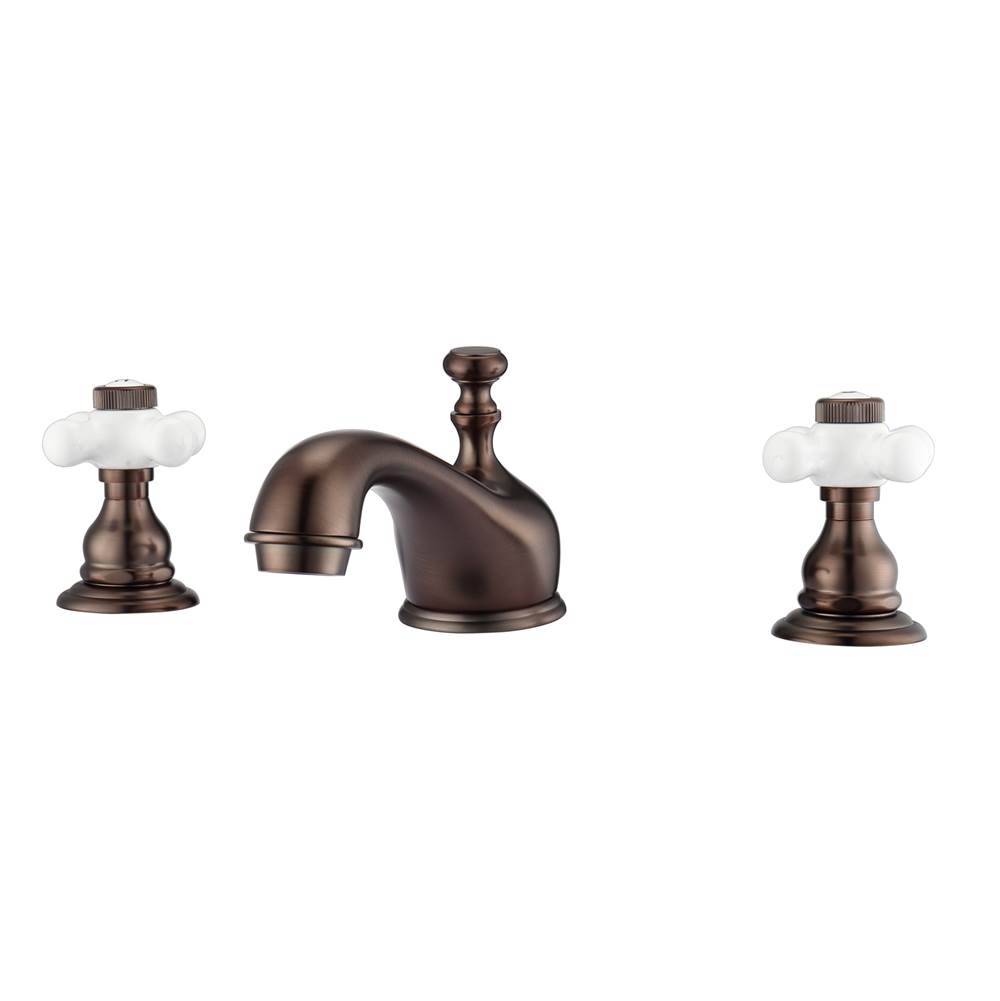 Barclay Marsala 8''cc Lav Faucet, withHoses,Porcelain Cross Hdls,ORB