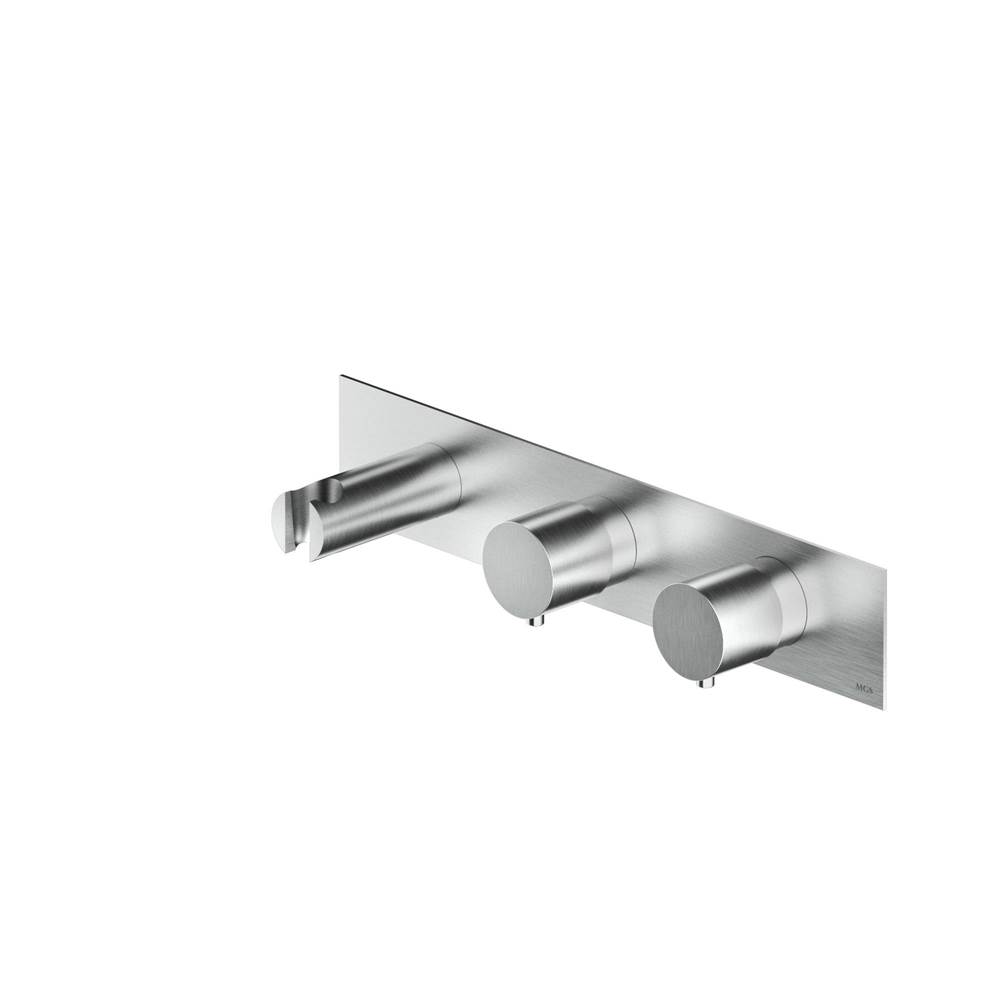 MGS Bagno Minimal Thermo Set Trim with 2-way Volume Control Stainless Steel Polished