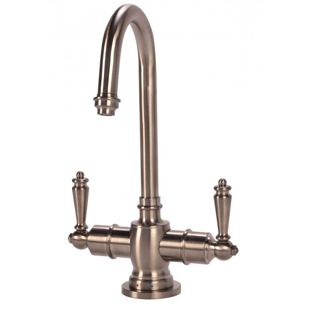 AquaNuTech Traditional C-Spout Hot/Cold Filtration Faucet-Brushed Nickel