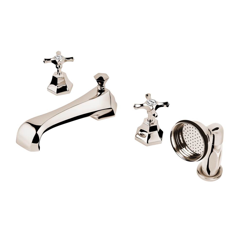 Barber Wilsons And Company Mastercraft 4 Hole Roman Tub Set W/Diverter Spout With White Porcelain Buttons