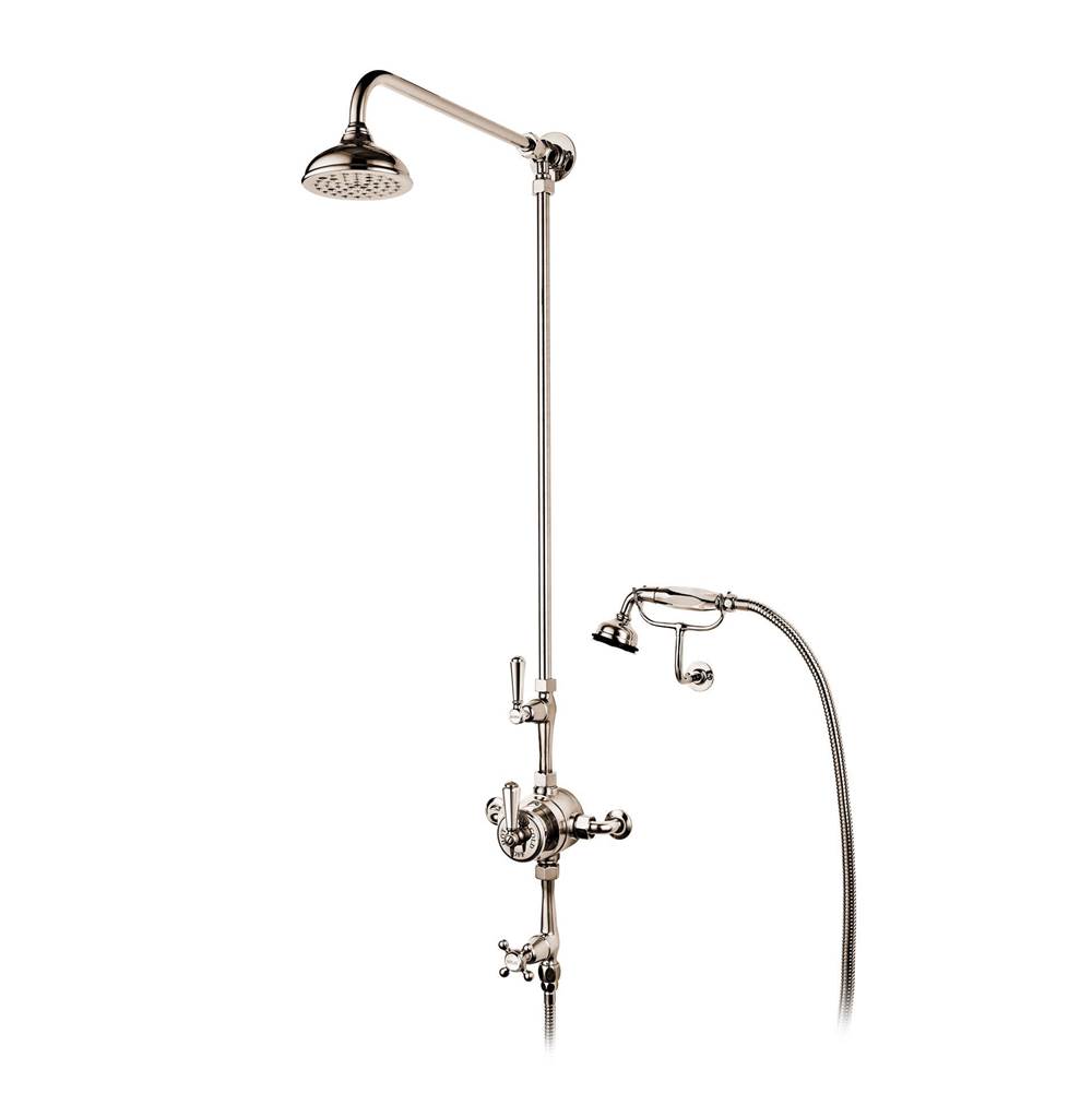 Barber Wilsons And Company Regent 1900''S  Exposed Dual Thermostatic Shower With Handspray On Cradle With 5'' Rain Head With Metal Lever And Buttons And Spray