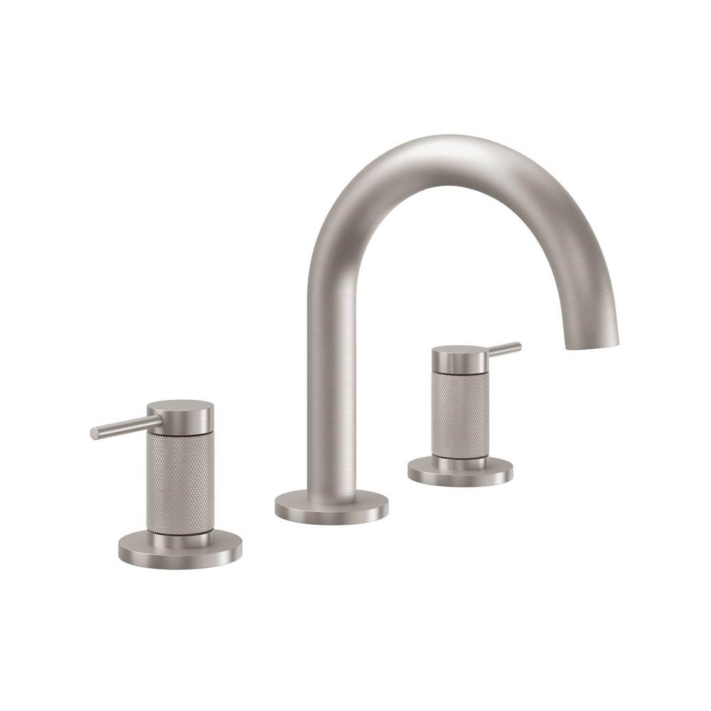 California Faucets 8'' Widespread Lavatory Faucet with ZeroDrain - Medium Spout; Knurled Insert