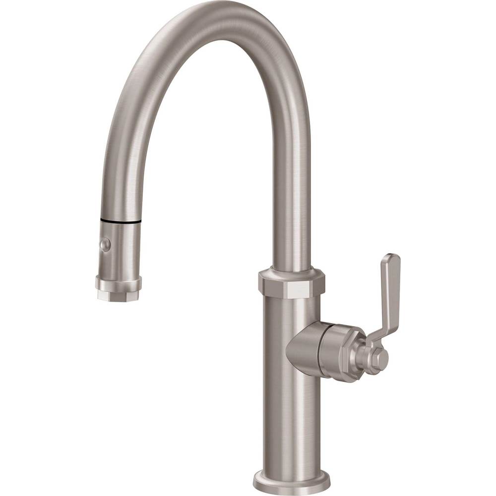 California Faucets Pull-Down Kitchen Faucet - Low Spout
with Ball Lever Handle